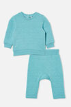 Quilted Sweater and Trackpant Bundle, Blue Ice - alternate image 1