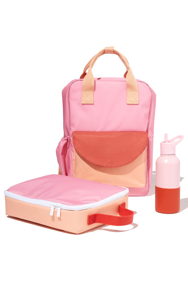 Back To It Backpack and Lunch Bag and Drink Bottle Bundle, Cali Pink