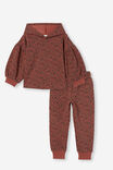 Girls Fleece Tilly Hoodie and Trackpant, Chutney/Snow Leopard - alternate image 1