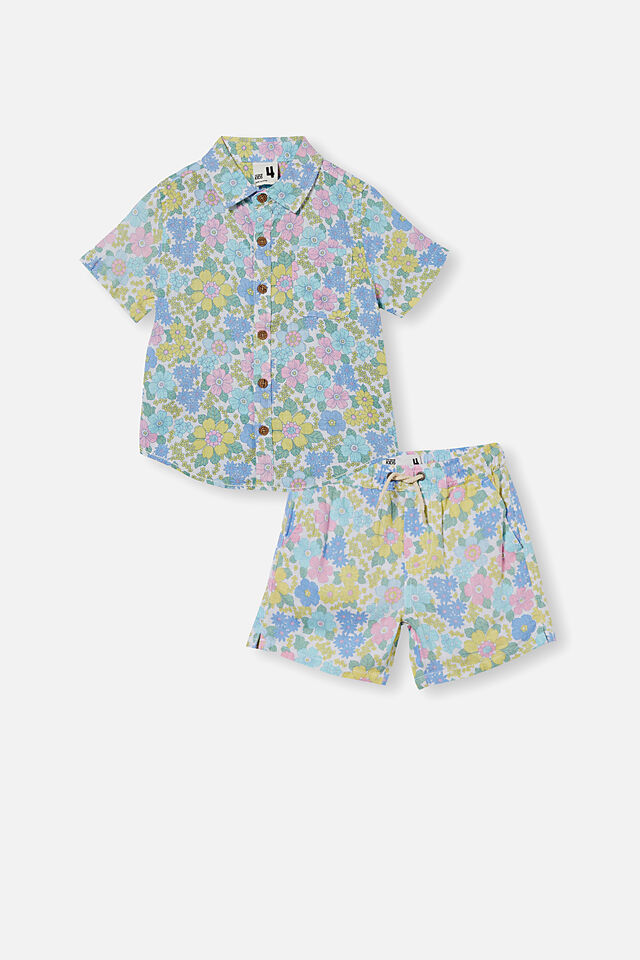 Boys Shirt and Short Bundle, Smashed Avo/Floral