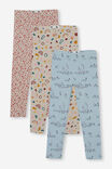 3 Pack Huggie Tights, Del Amo Abstract/Pink Floral/Blue Unicorn - alternate image 1