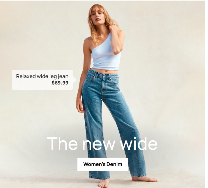 Relaxed Wide Leg Jean $69.99. Click to Shop Women's Denim.