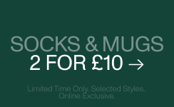 Socks & Mugs. 2 For £10. Shop The Deal.