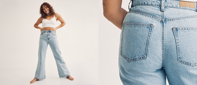 Women's Wide Leg Jeans. Click to Shop.