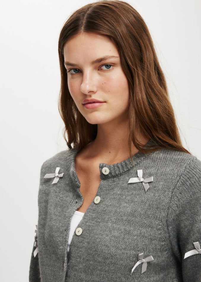 Lux Crew Button Cardigan. Click to shop