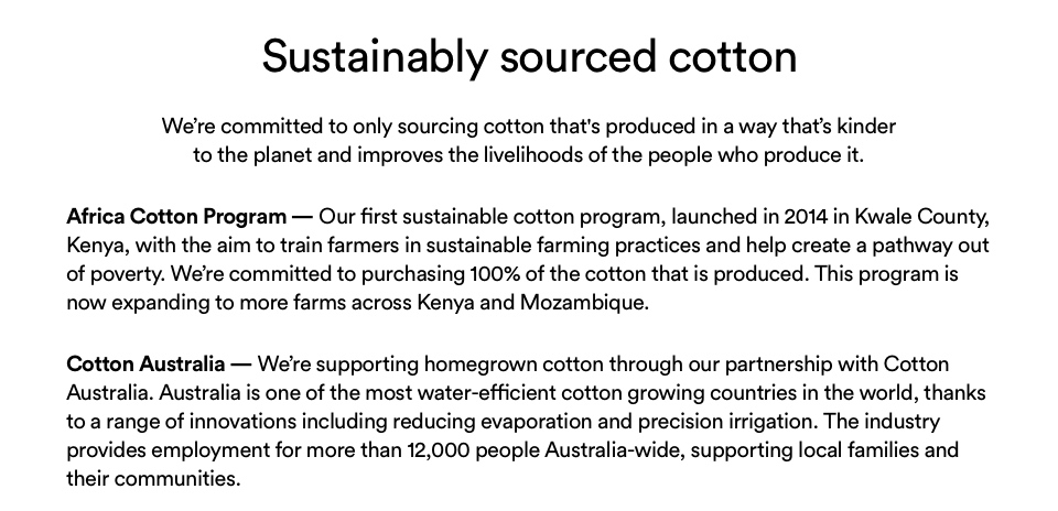 Sustainably sourced cotton