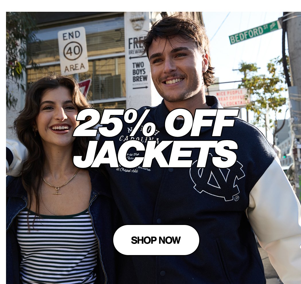 25% OFF JACKETS