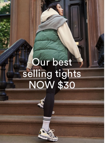 Fleece lined tights now $30. Click to Shop Now.