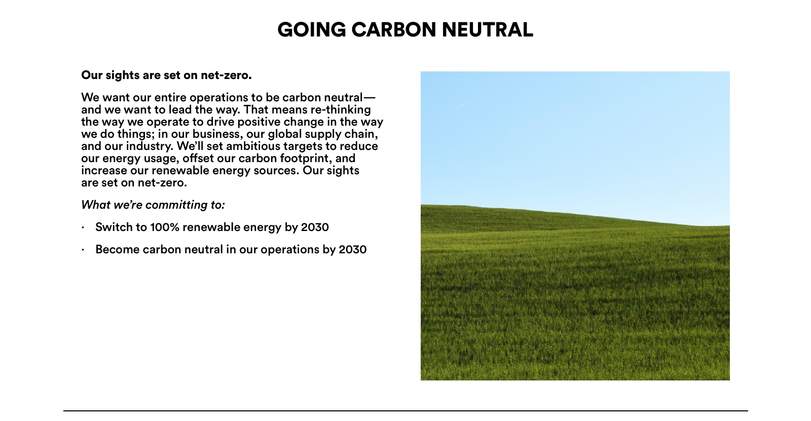 Going Carbon Neutral. Our Sights Are Set On Net-zero.