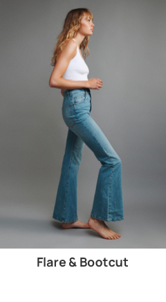 Flare and Bootleg. High waisted with an iconic 70s flare. Click to shop.