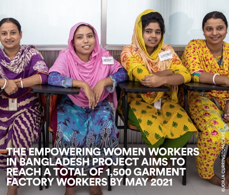 The Empowering Women Workers in Bangladesh aims to reach a total of 1,500 garment factory workers by May 2021.