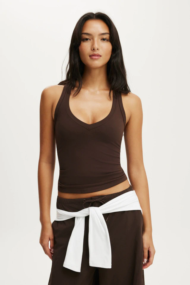 Ultra Soft Plunge Front Racer Tank £15