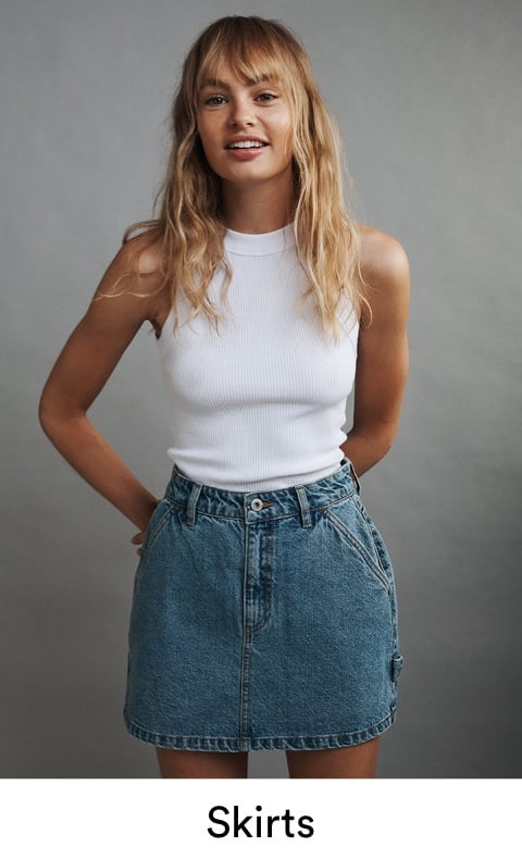 Skirts Jeans. Click to shop.