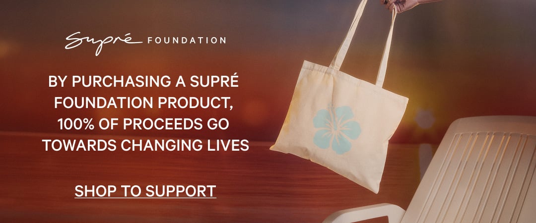 Shop our Supré Foundation Square Tote to support Supre Foundation. 100% of proceeds go towards changing lives.