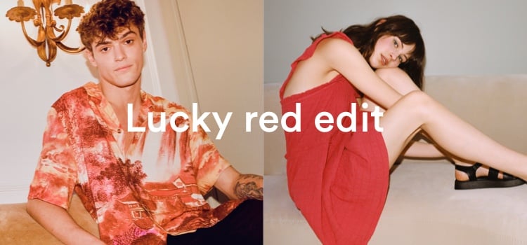 Lucky Red Edit. Click To Shop Chinese New Year.