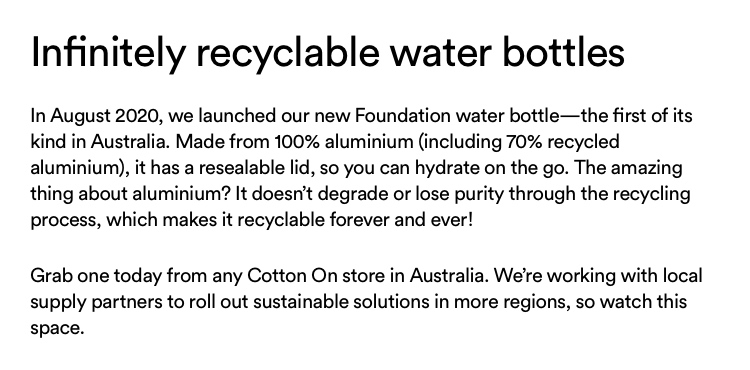 Infinitely recyclable water bottles.