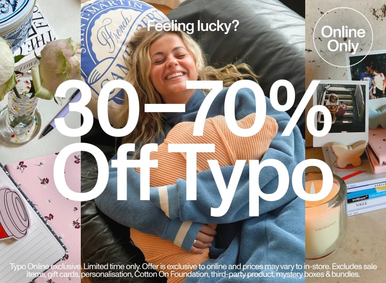 Feeling lucky? 30-70% off typo. Online only.