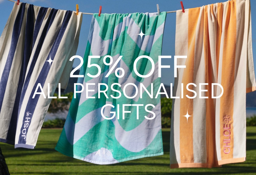 25% off all personalised gifts.
