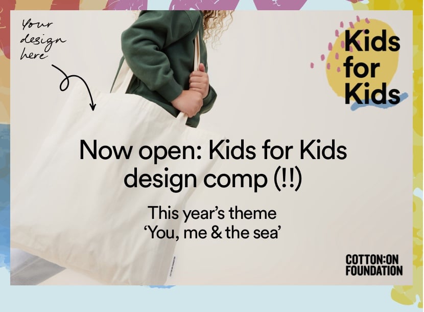 Now open: Kids for Kids design comp