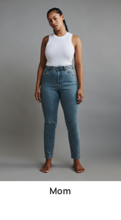 Mom. High waisted vintage fit with tapered leg. Click to shop.