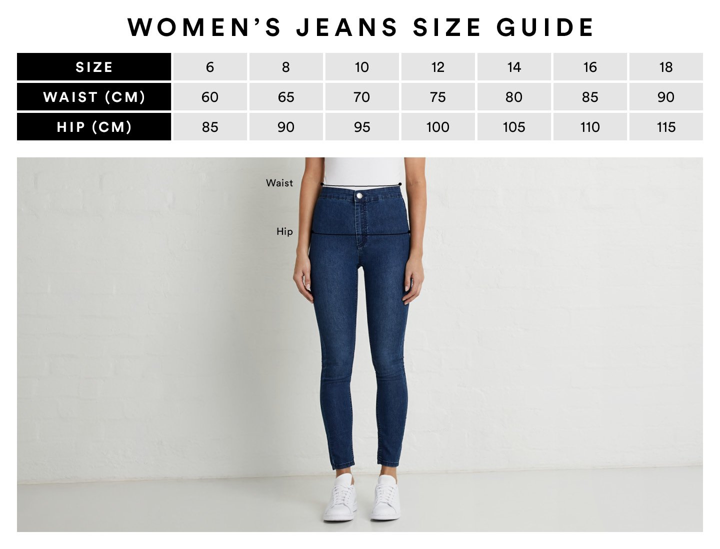 size 6 jeans waist