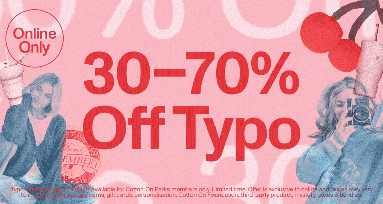 30-70% off typo. Online only.