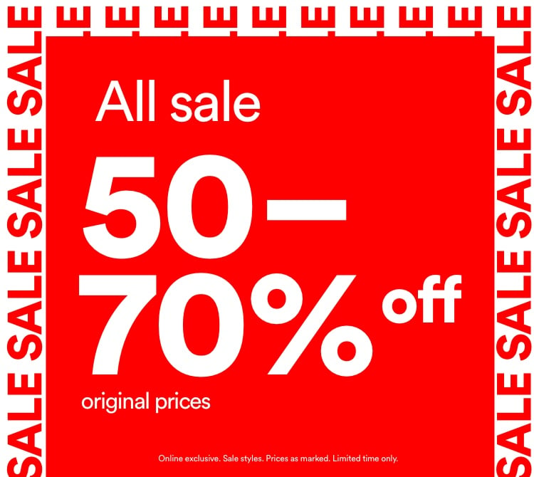 Sale 50% to 70% Off Original Prices | T&Cs Apply.