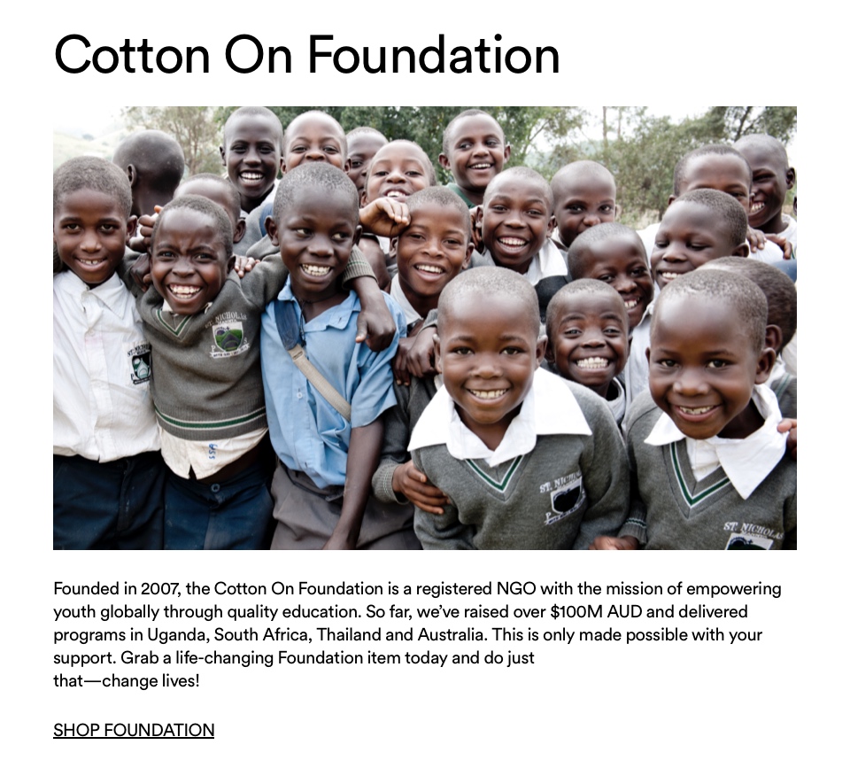 Cotton On Foundation. Grab a life-changing Foundation item today. Click to shop.