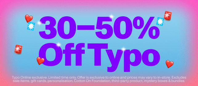 Typo Frenzy. 30-50% Off Typo. Shop Now.