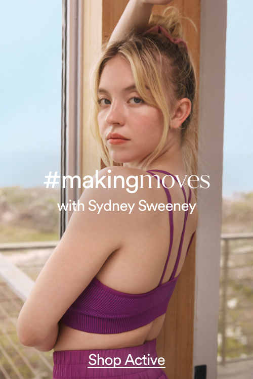#makingmoves with Sydney Sweeney. Click to Shop Activewear.