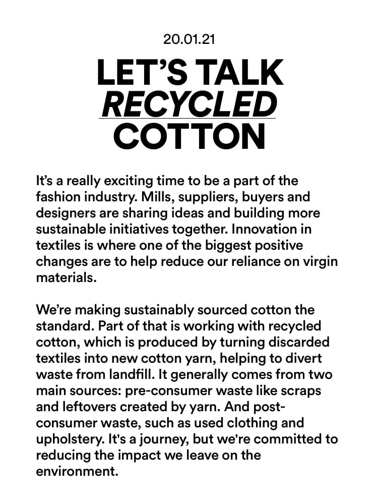 Let's Talk Recycled Cotton.