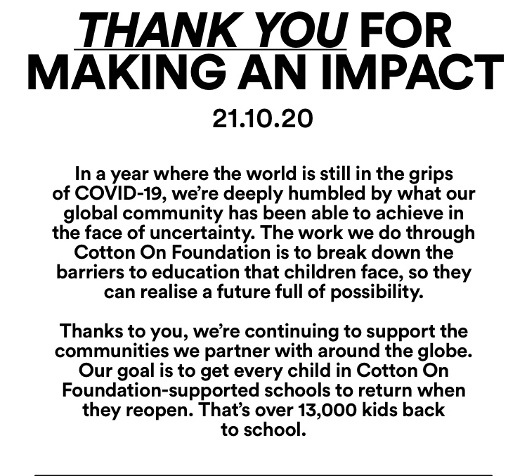 Thank You For Making An Impact