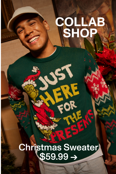 Collab Shop. Christmas Sweater $59.99. Shop Now.
