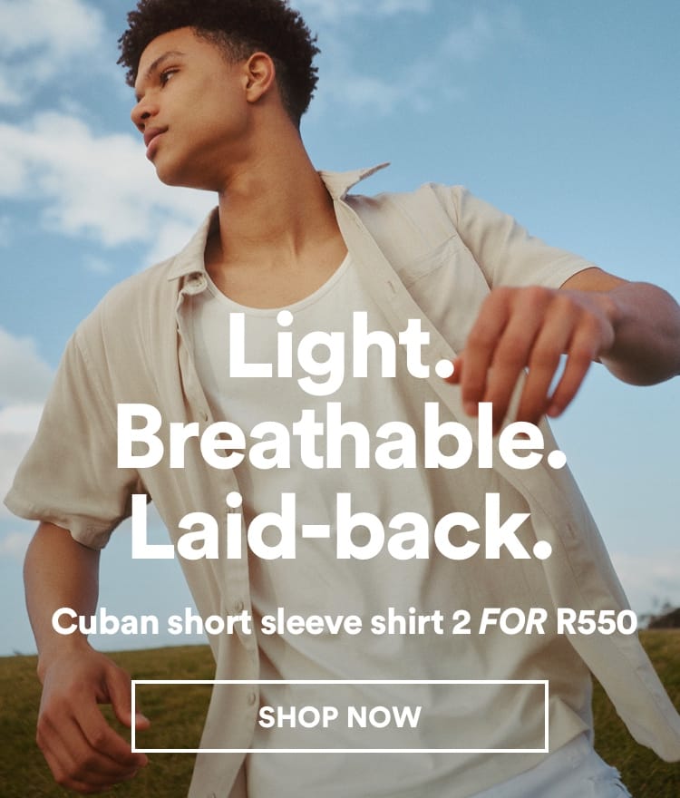 Light. Breathable. Laid-back. | Cuban short sleeve shirt 2 FOR $550 | Click to Shop Now