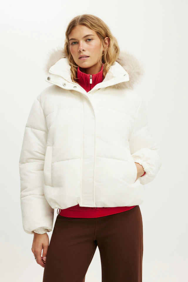 The Mother Puffer Soft Touch Removable Hood Jacket £50