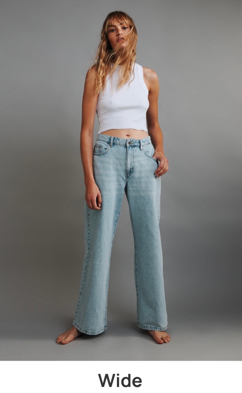 Wide. High waisted with a relaxed wide leg. Click to shop.