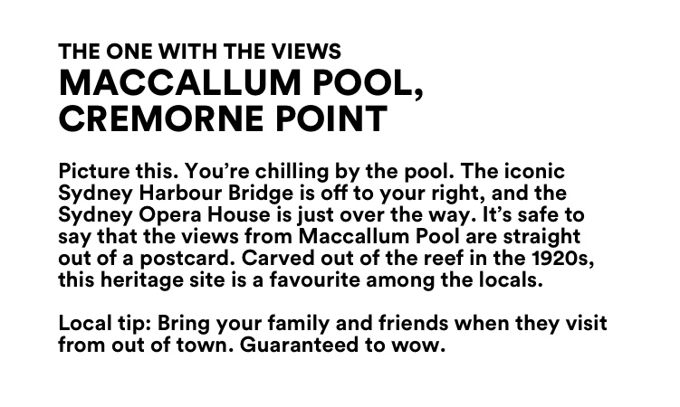 Maccallum Pool, Cremorne Point.