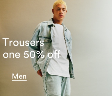 Denim & Trousers Buy One, Get One 50% off. Click To Shop Men.