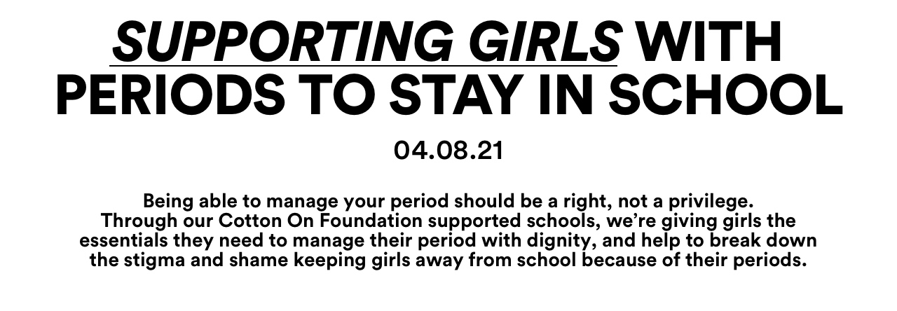 Supporting Girls with Period Stay in School.