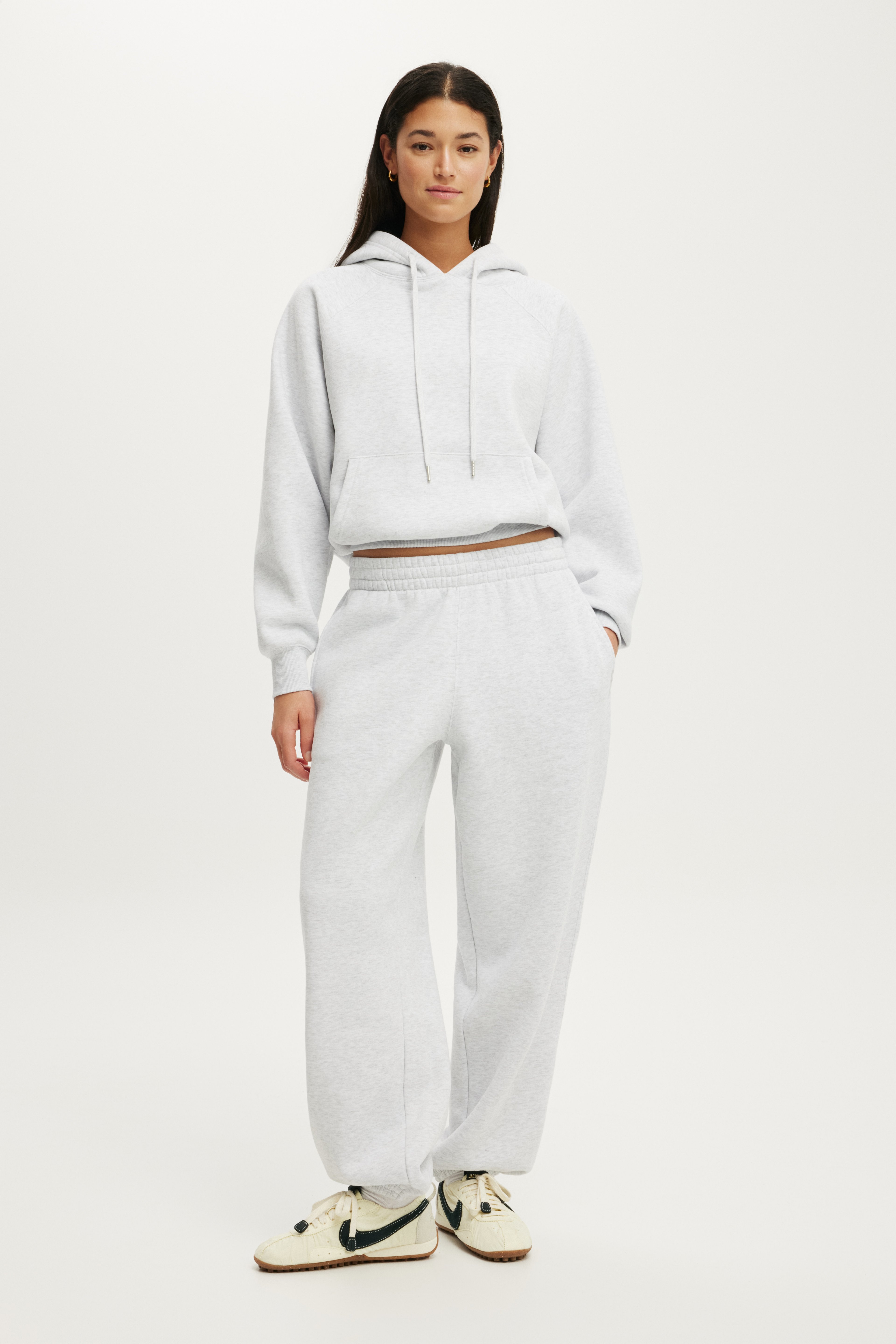 Body Plush Essential Raglan Hoodie & Plush Boyfriend Jogger, 
