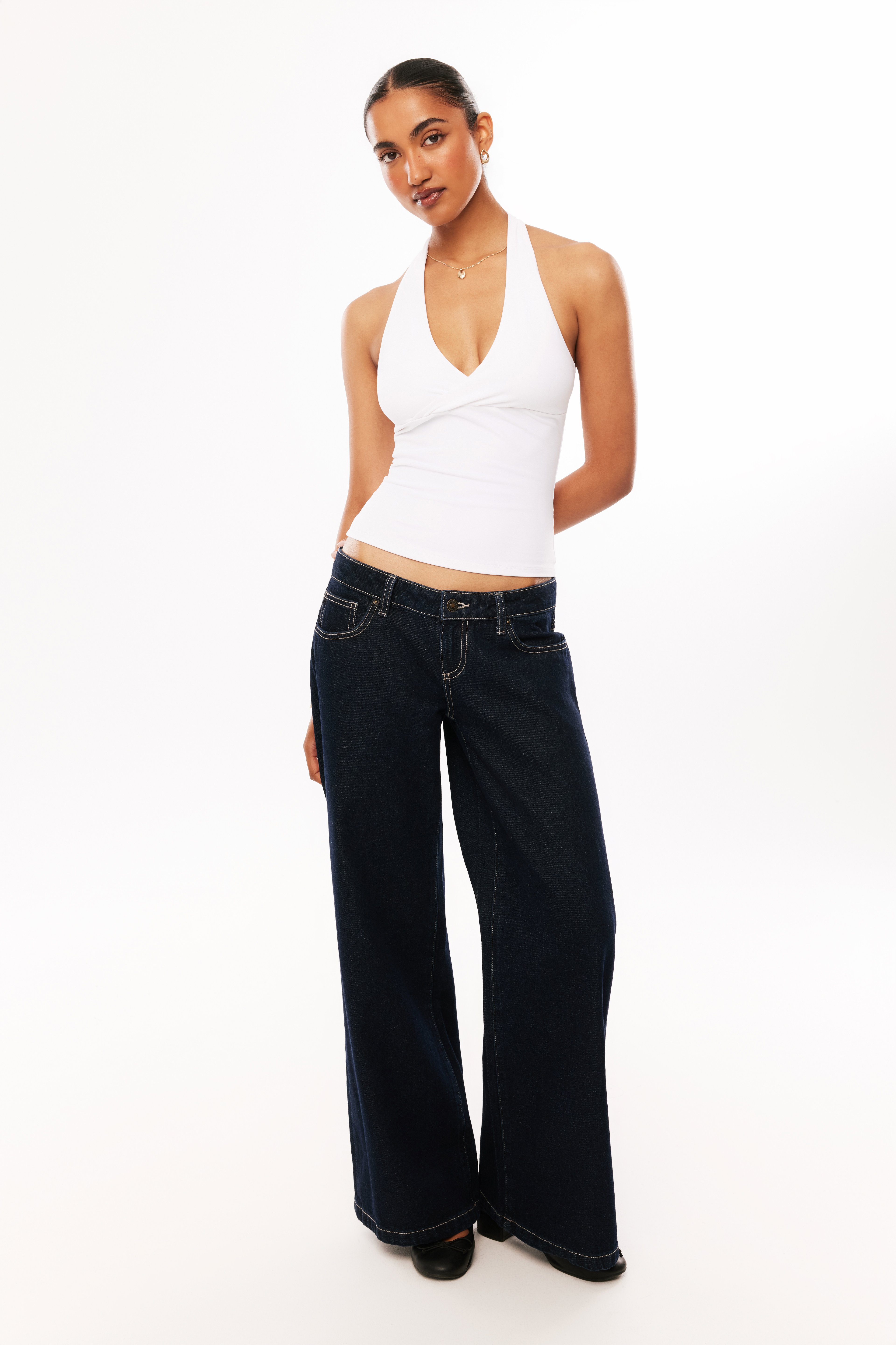 Sleek Tonya Halter Top & Ultra Low Rise Baggy Jean Bundle, 