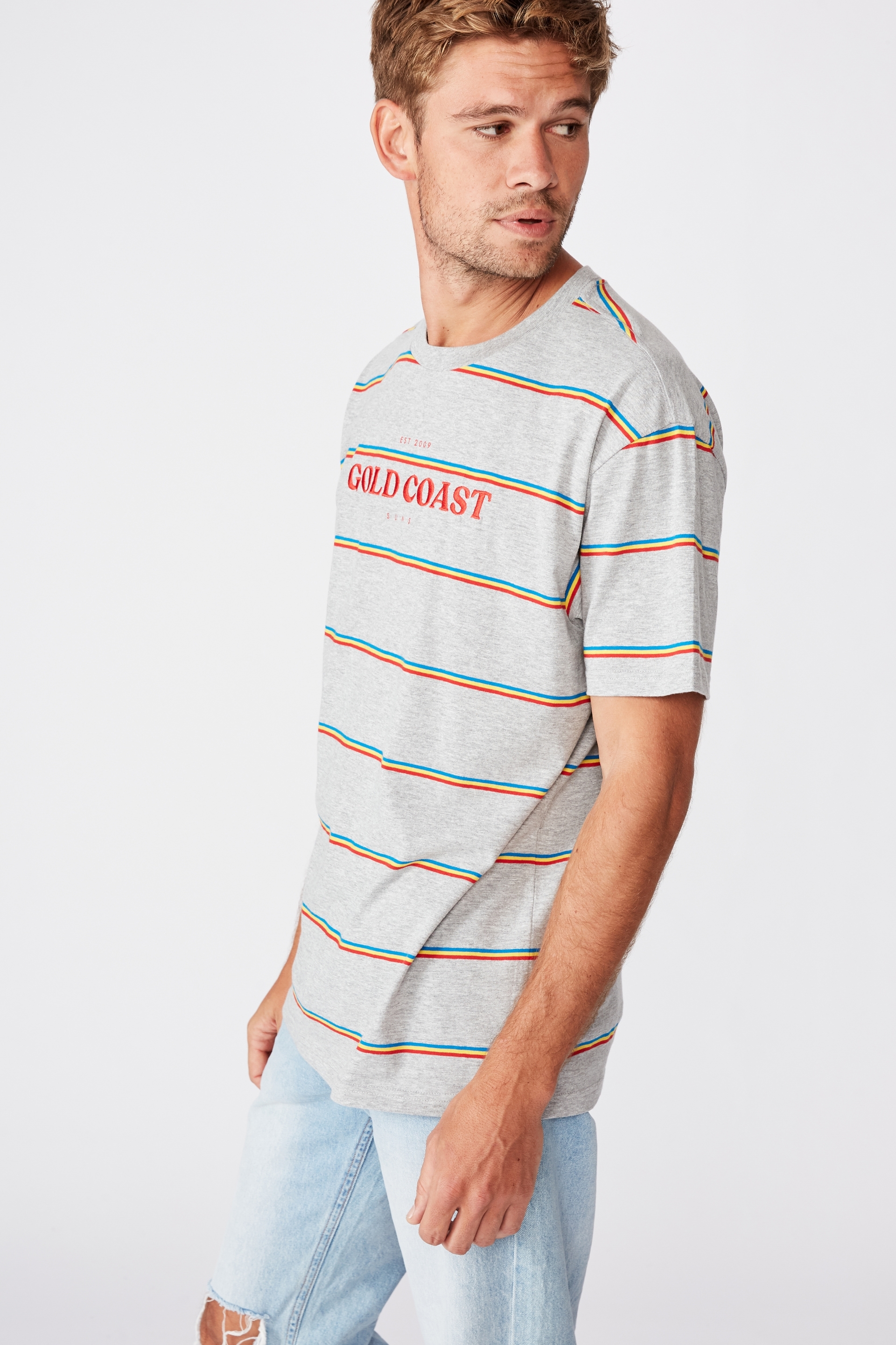 humane Dinkarville obligat Afl Mens Stripe Logo T-Shirt