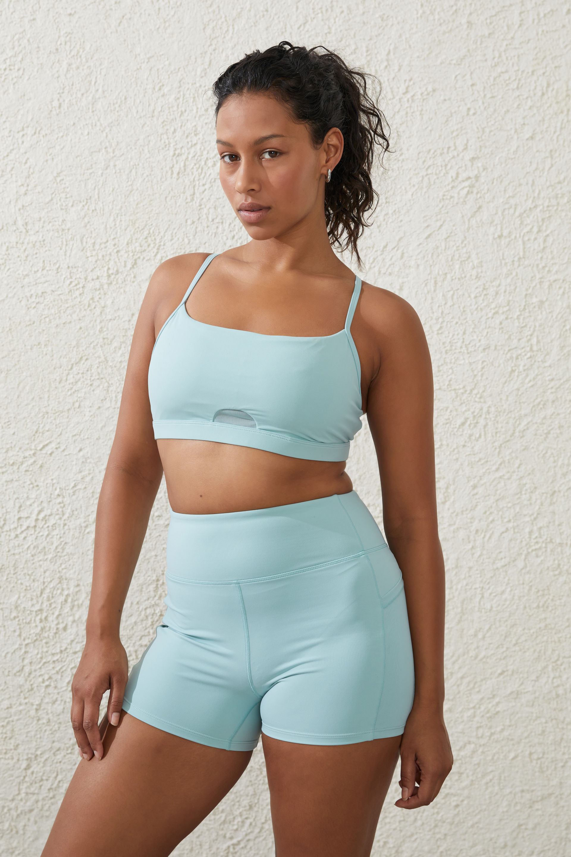 Body - Ultra Luxe Mesh Strappy Crop - Sea glass