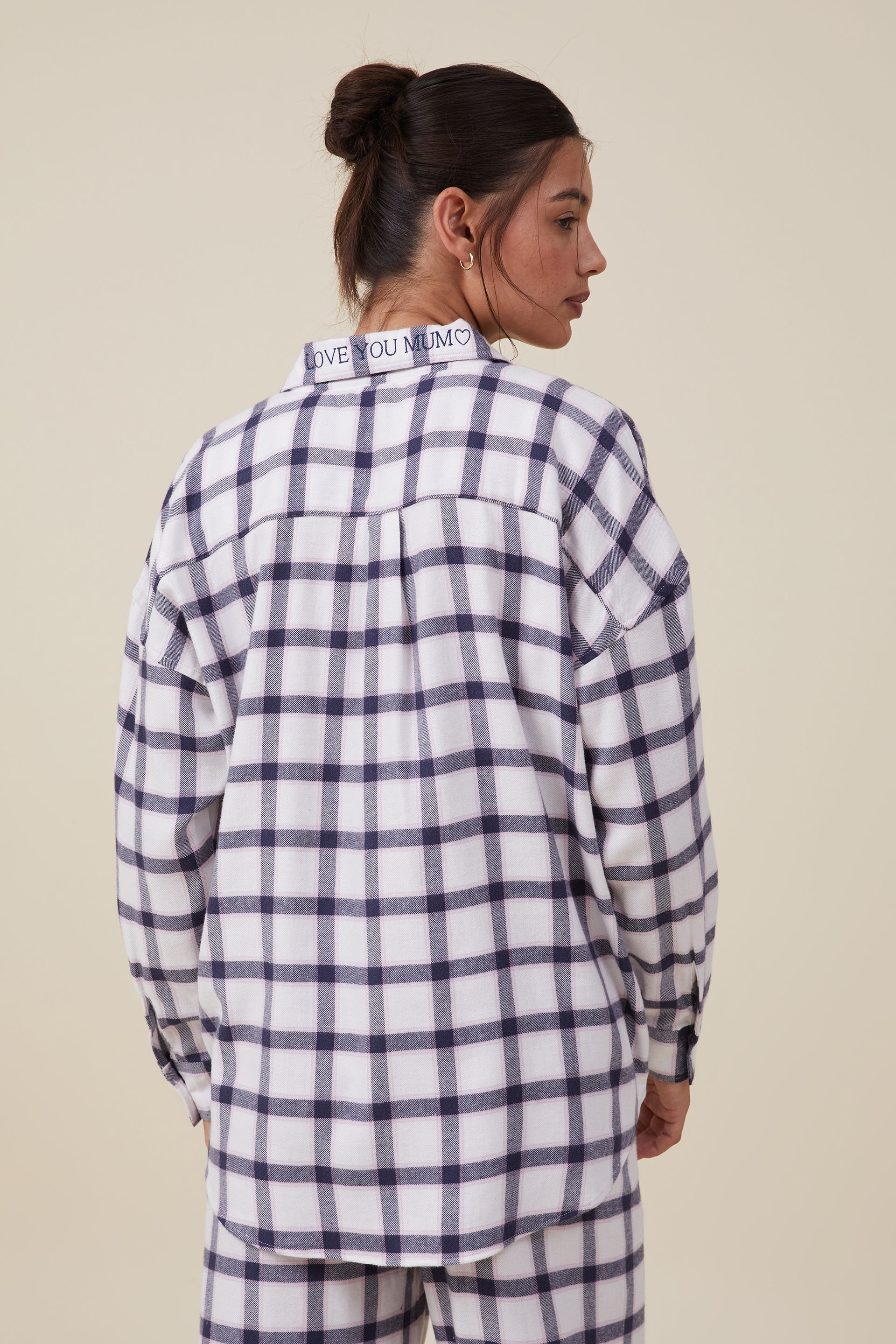 Flannel Boyfriend Long Sleeve Shirt Personalised