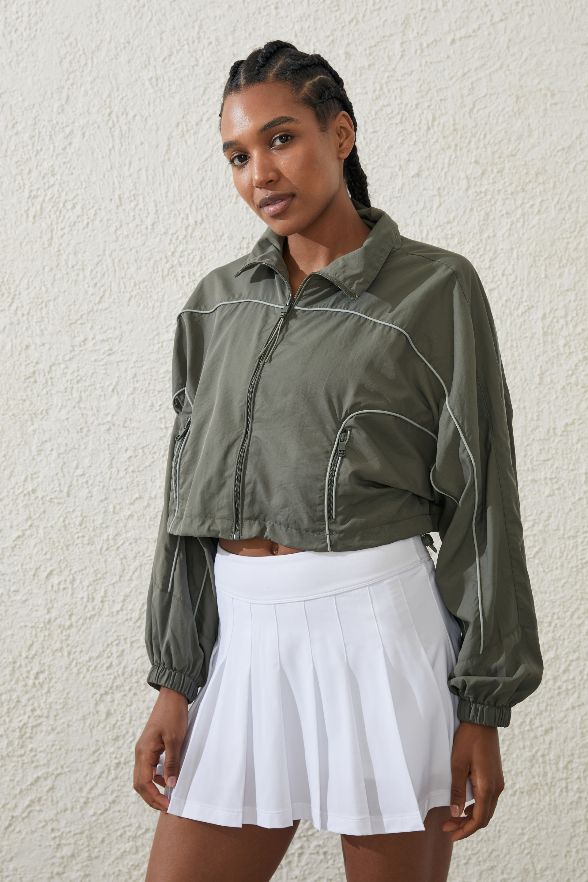 Body - Cropped Contrast Anorak - Sweet green