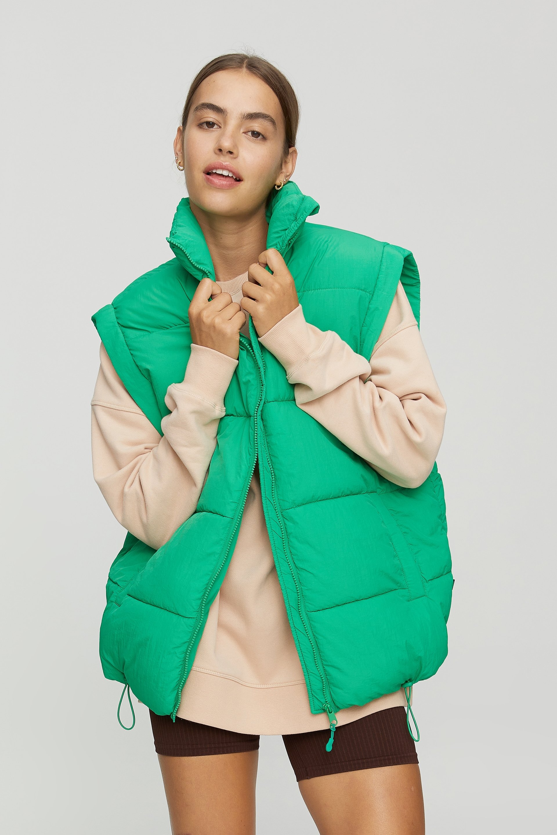 puffer vest green