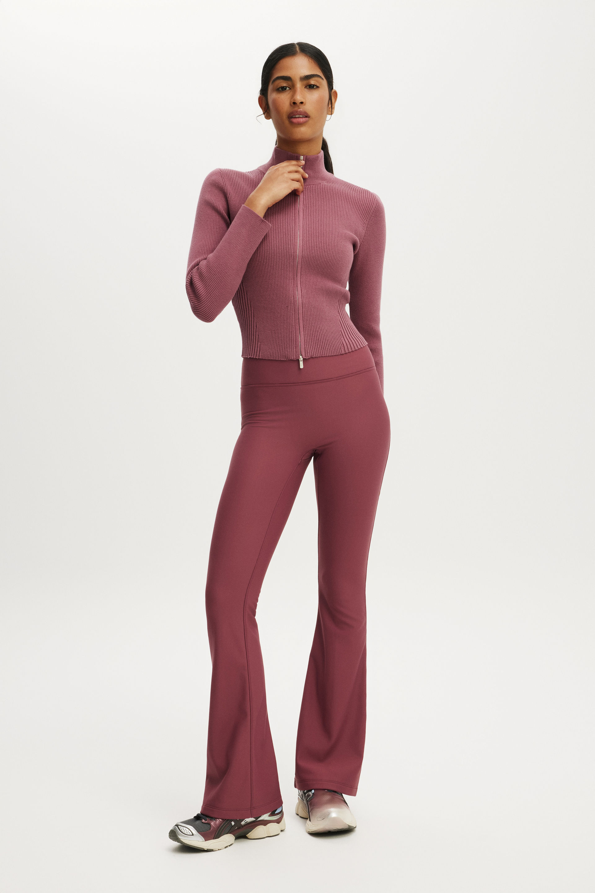 Women's Pink Tricôs - Contour Knit Zip Through | Cotton On Body Brazil