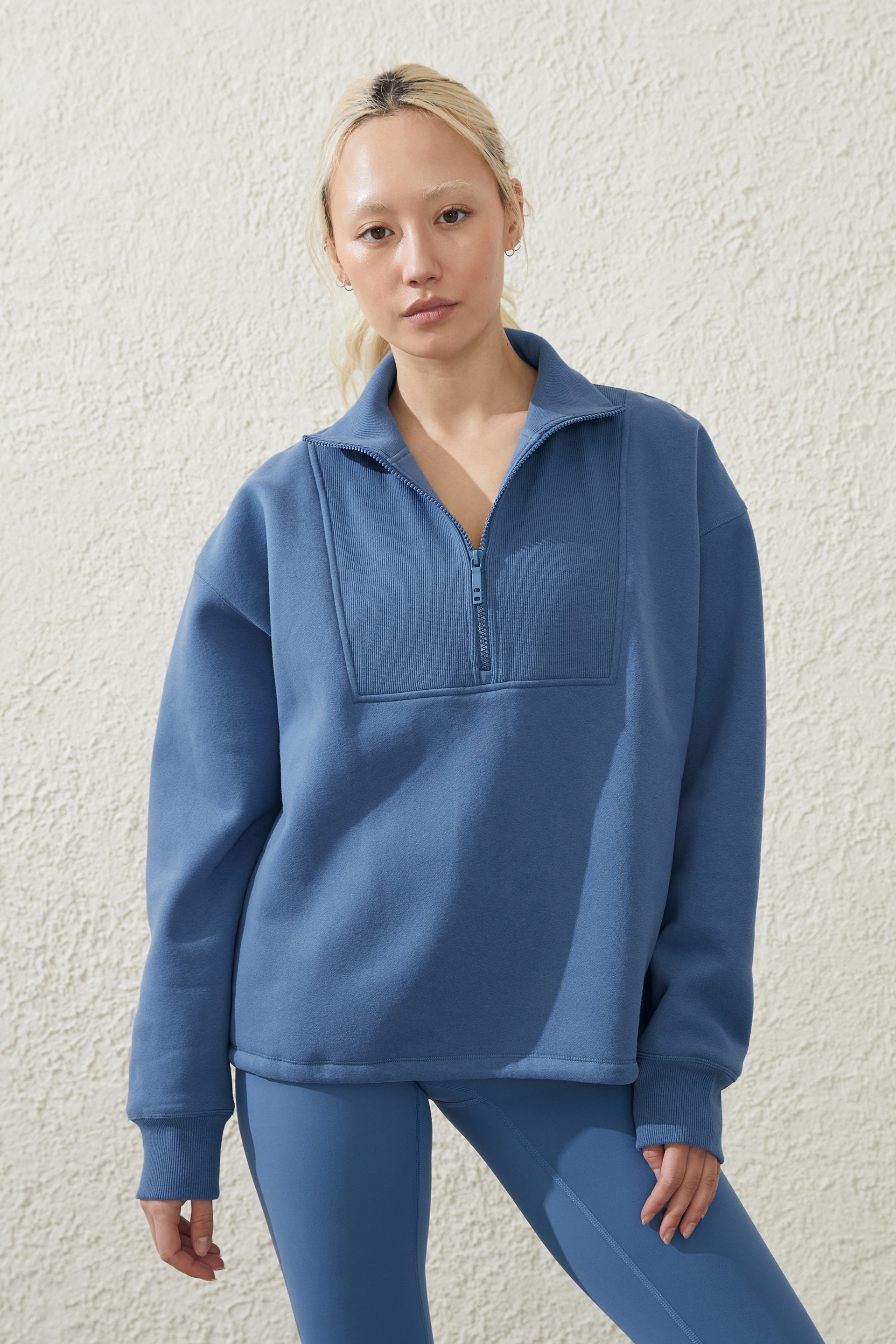 Plush Rib Half Zip Jumper