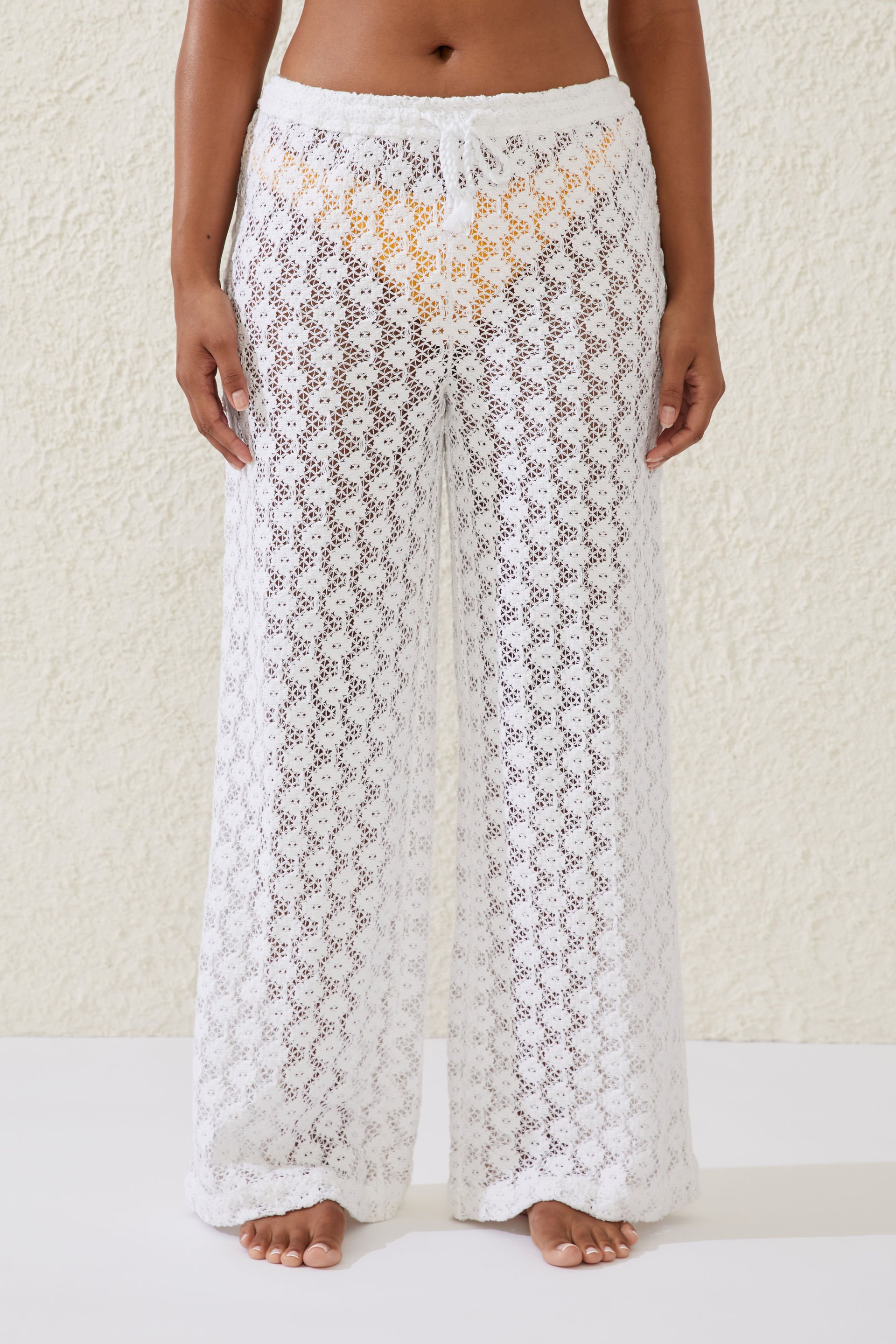 Paperbag Waist Cotton Beach Trousers | Simply Be