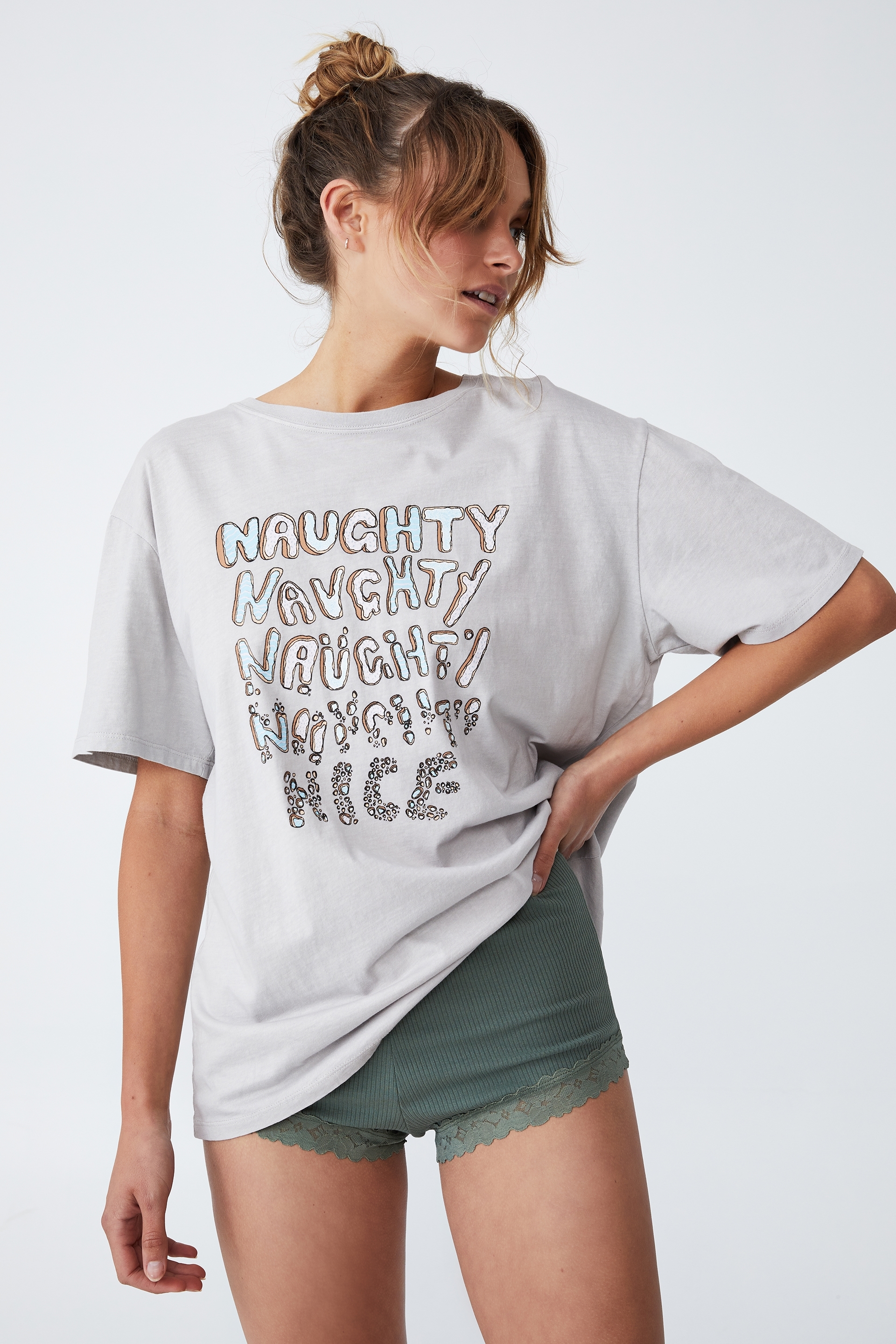 Body - Jersey Relaxed Bed T-Shirt - Naughty nice/soft smoke wash